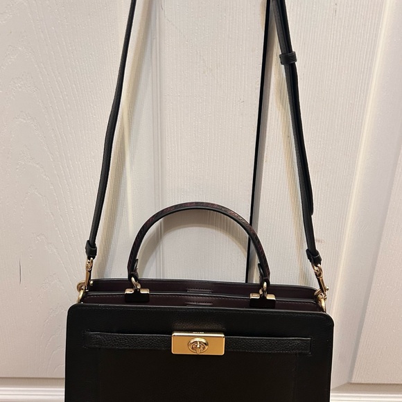 Coach Lane Carryall top handle / crossbody - black with gold hardware - Picture 3 of 9